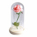 Artificial Eternal Rose LED Light Beauty & The Beast In Glass Cover Home Decor Gift
