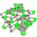 5pcs/lot Fishing Bite Alarms Fishing Rod Bell Clamp Tip Green Clip Bells ABS Fishing Accessory