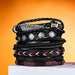 Vintage Multilayer Leather Braid Bracelets Star Leaf Owl Handmade Unisex Bracelets