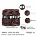 Vintage Multilayer Leather Braid Bracelets Star Leaf Owl Handmade Unisex Bracelets