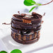 Vintage Multilayer Leather Braid Bracelets Star Leaf Owl Handmade Unisex Bracelets