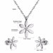 Stainless Steel Wedding Jewelry Set Women Pendants Necklace Stud Earrings Jewellery