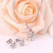 Stainless Steel Wedding Jewelry Set Women Pendants Necklace Stud Earrings Jewellery