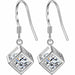 925 Sterling Silver Geometric Square Shape Necklace Earrings Bracelet Wedding Jewelry Set