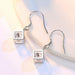 925 Sterling Silver Geometric Square Shape Necklace Earrings Bracelet Wedding Jewelry Set