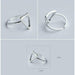 Minimalist Jewelry Silver Geometric Rings Women Adjustable Round Triangle Heartbeat Rings