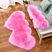 Heart Shaped Wool Sheepskin Rugs Faux Fur Non Slip Bedroom Shaggy Carpet