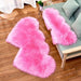 Heart Shaped Wool Sheepskin Rugs Faux Fur Non Slip Bedroom Shaggy Carpet