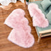 Heart Shaped Wool Sheepskin Rugs Faux Fur Non Slip Bedroom Shaggy Carpet