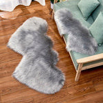 Heart Shaped Wool Sheepskin Rugs Faux Fur Non Slip Bedroom Shaggy Carpet