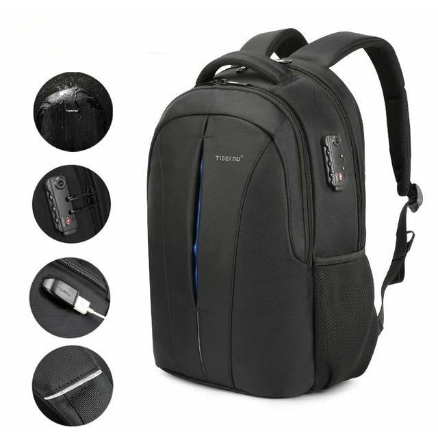Laptop Backpack Bags For Travel NO Key TSA Anti Theft Travel Backpack Black orange upgrade