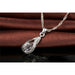 Sterling Silver Wedding Party Jewelry Sets Crystals Pendant Necklace Earrings Jewelry