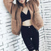 Elegant Faux Fur Coat Women Winter Soft Zipper Jacket Overcoat Casual Outwear - Atom Oracle