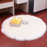 Soft Artificial Sheepskin Rug Carpet Warm Hairy Seat Fur Circular Rugs