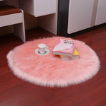 Soft Artificial Sheepskin Rug Carpet Warm Hairy Circular Fur Mat