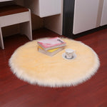 Artificial Sheepskin Rug Carpet Wool Hairy Carpets Seat Fur Rugs Circular Mat