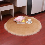 Wool Warm Hairy Carpet Rugs Seat Bedroom Fur Circular Mats