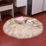 Soft Wool Warm Hairy Rugs Fur Carpet Circular Mats