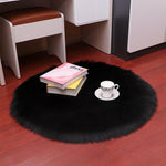 Soft Carpet Artificial Warm Wool Hairy Carpet Rug Bedroom Fur Circular Mats