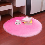 Warm Wool Artificial Sheepskin Rugs Hairy Carpet Seat Fur Circular Mats