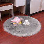 Warm Hairy Carpets Soft Artificial Sheepskin Rug Carpet Circular Fur Mats