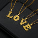 14K Gold Plated Initial Letter Necklace For Men & Women A-Z Alphabet Pendant Necklace