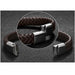 Black/Brown Braided Leather Bracelet Stainless Steel Magnetic Clasp Fashion Unisex Jewelry