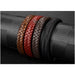 Black/Brown Braided Leather Bracelet Stainless Steel Magnetic Clasp Fashion Unisex Jewelry