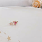 Sweet Heart Flower Cubic Crystal Zircon Adjustable Rings Jewelry For Women