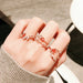 Sweet Heart Flower Cubic Crystal Zircon Adjustable Rings Jewelry For Women
