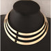 Trendy Gold Necklace Round Earrings Sets Women Statement Jewelry