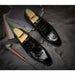 Men Leather Shoes Brand Bullock Genuine Leather Black Slip On Brogue Wedding Shoes