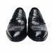 Men Leather Shoes Brand Bullock Genuine Leather Black Slip On Brogue Wedding Shoes