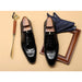 Men Leather Shoes Brand Bullock Genuine Leather Black Slip On Brogue Wedding Shoes