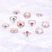 Sweet Heart Flower Cubic Crystal Zircon Adjustable Rings Jewelry For Women