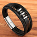 Men Fashion Stainless Steel Magnetic Bracelet Leather Braided Punk Bracelets