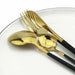 24Pcs/Set Colorful Cutlery Set Stainless Steel Mirror Gold Knife Fork Spoon Dinner Set