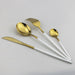 24Pcs/Set Colorful Cutlery Set Stainless Steel Mirror Gold Knife Fork Spoon Dinner Set