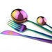 24Pcs/Set Colorful Cutlery Set Stainless Steel Mirror Gold Knife Fork Spoon Dinner Set