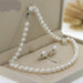 Beautiful Pearl Necklace Earrings Women Wedding Jewelry Sets
