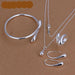 Fashion Jewelry Set 925 Silver Water Drop Necklace Bangles Rings Earrings Set