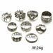 9pcs/set Boho Midi Finger Rings Set Women Punk Sliver Knuckle Rings Jewelry