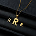 Stainless Steel Jewelry Initial Necklace Women Alphabet Pendants Necklaces Earring Set