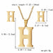 Stainless Steel Jewelry Initial Necklace Women Alphabet Pendants Necklaces Earring Set