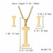 Stainless Steel Jewelry Initial Necklace Women Alphabet Pendants Necklaces Earring Set