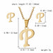 Stainless Steel Jewelry Initial Necklace Women Alphabet Pendants Necklaces Earring Set