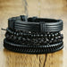 Braided Wrap Leather Bracelets Men Vintage Life Tree Wood Beads Wristbands
