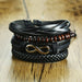Braided Wrap Leather Bracelets Men Vintage Life Tree Wood Beads Wristbands