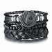 Braided Wrap Leather Bracelets Men Vintage Life Tree Wood Beads Wristbands