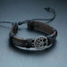 Braided Wrap Leather Bracelets Men Vintage Life Tree Wood Beads Wristbands
